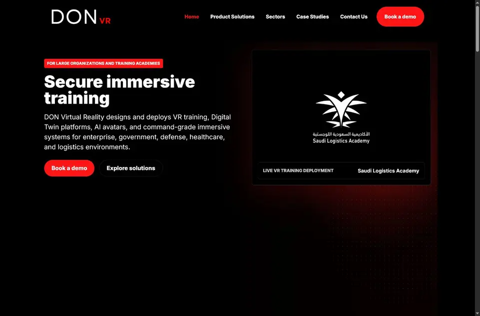 Virtual reality technology website project by Fareed Studio