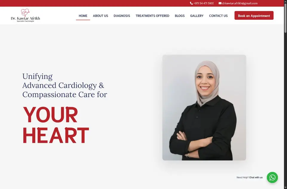 Healthcare website project by Fareed Studio