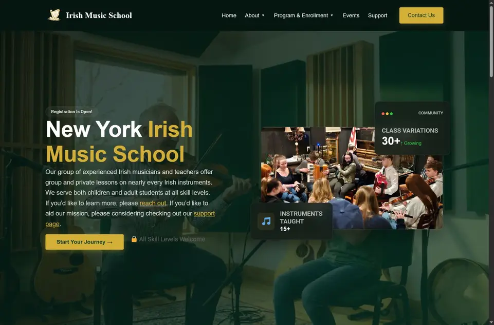 Education and music school website project by Fareed Studio